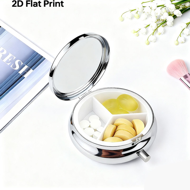 (Flat) 1pc portable round meta - Travel Accessories As Gifts recension och pris