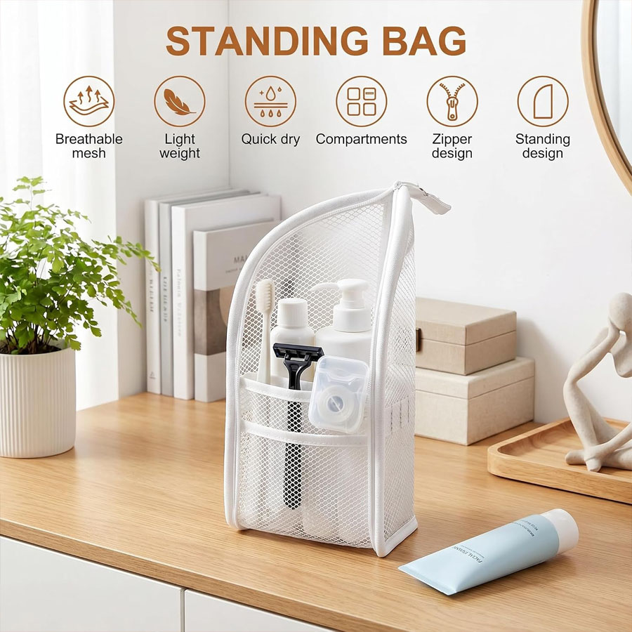 1Pc Portable Mesh Toiletry Bag - Travel Accessories Organizer Bag recension och pris