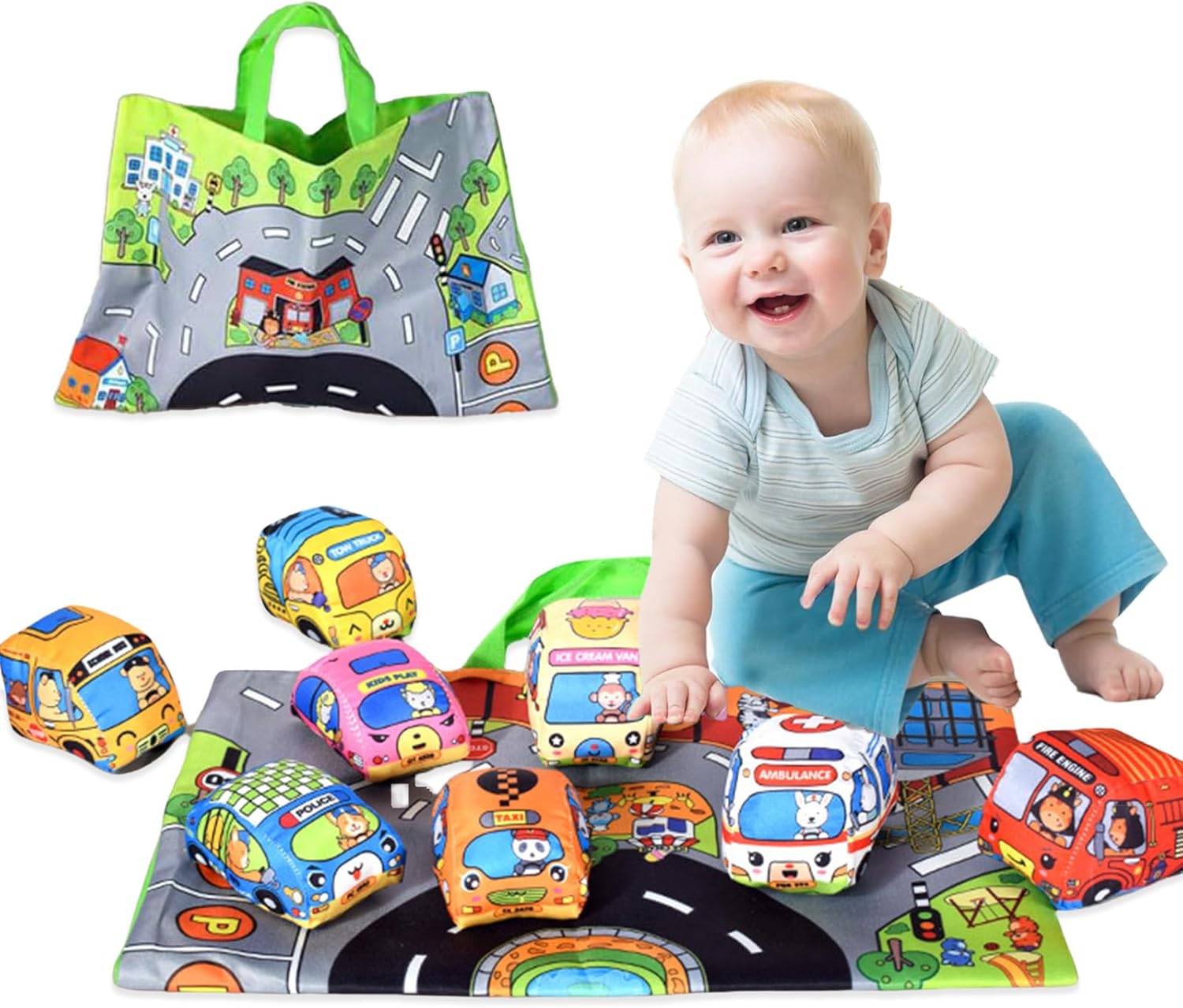 Soft Fabric Car Toy for Babies - Travel Accessories Baby recension och pris
